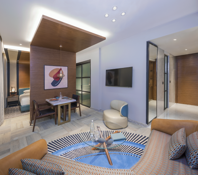 "Relaxation areas at Andaz Dubai The Palm Residences"